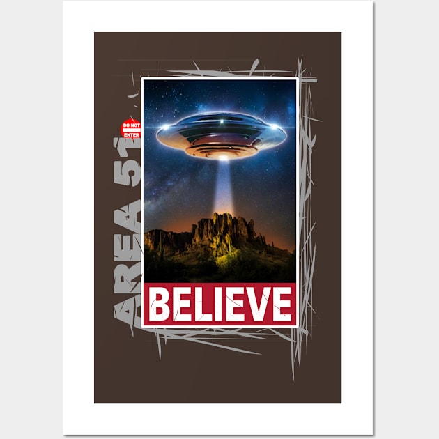 Area 51, I Believe! Alien Collection #003c Wall Art by jonathanptk